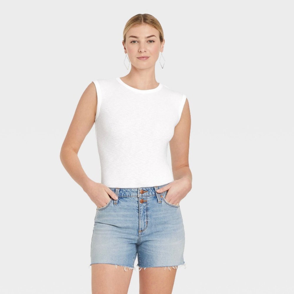Universal thread white rib bodysuit